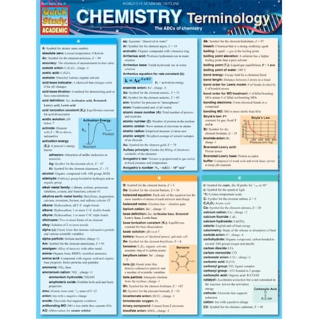 Barcharts Chemistry Terminology Quickstudy Easel 9781423216377